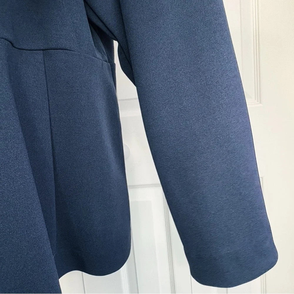 Lane Bryant Navy Blue Long Sleeve Pleated Peplum Waist Zip Jacket 20 - Picture 8 of 16